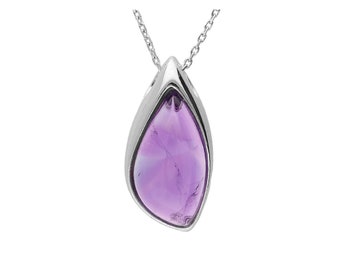 Hangerketting sterlingzilver en elegant amethist