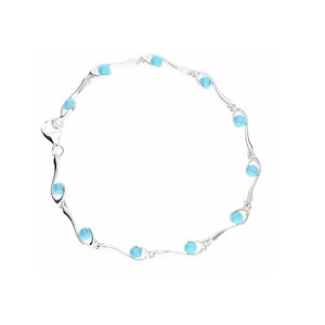 Bracelet Silver and Turquoise Beads