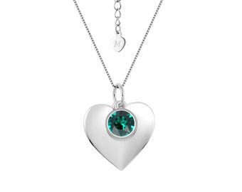 Necklace May Birthstone Emerald SWAROVSKI with Heart