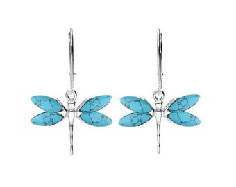 Orecchini A Libellula In Argento 925 Con Turchese | Gioielli Donna VENACOLY | Regalo Significativo