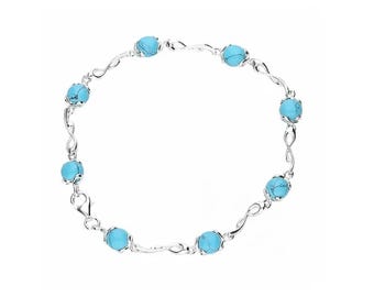 Bracelet Silver and Turquoise Elegant