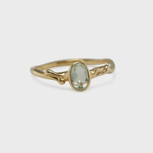 Dainty Green Amethyst Gold Ring
