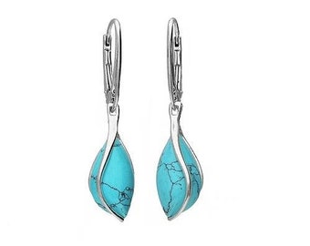 Pendientes Gota de Plata y Turquesa