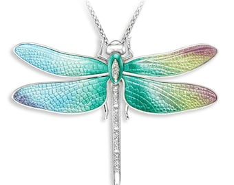 Collar de libélula arcoíris