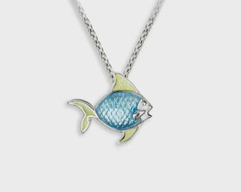 Blue Fish Sterling Silver Necklace