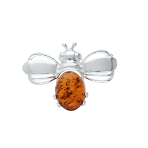 Brooch Silver and Baltic Amber Bumble Bee