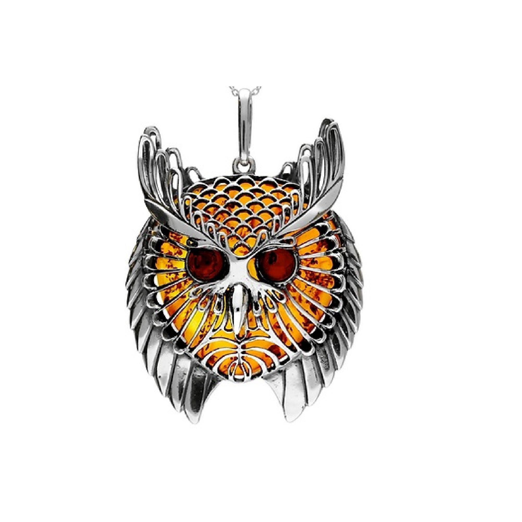 Baltic Amber OWL Necklace
