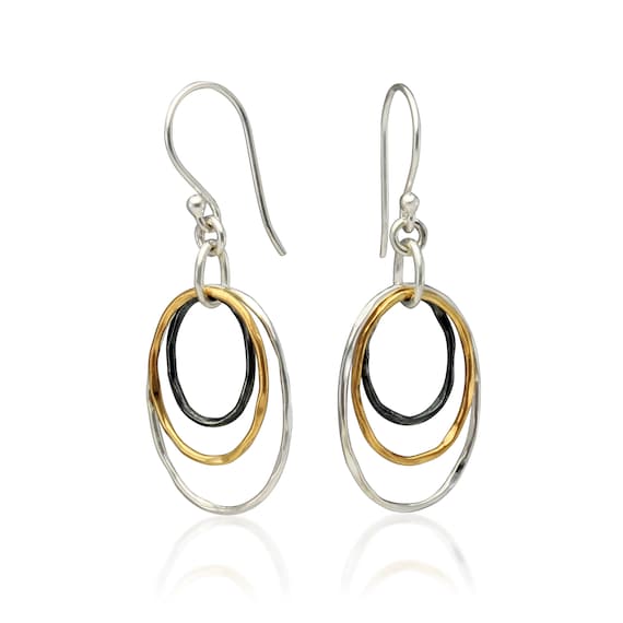 Tri tone earrings new arrivals