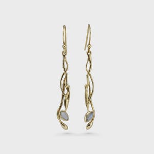 Labradorite Gold Plated Drop Earrings
