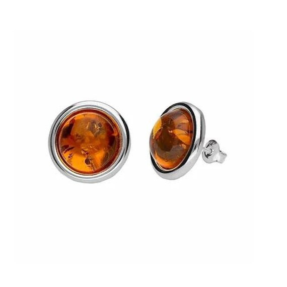 Baltic Amber Round Earrings Baltic Amber Round Earrings