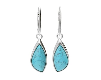 Pendientes Gota Plata y Turquesa Elegantes