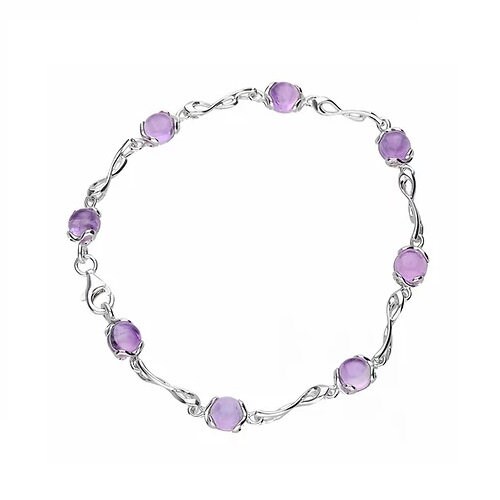 Natural Amethyst Bracelet 925 Sterling Silver Tennis Etsy