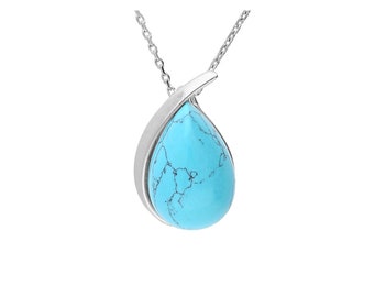 ペンダントネックレス シルバー ターコイズとバルト海産琥珀 カワセミ