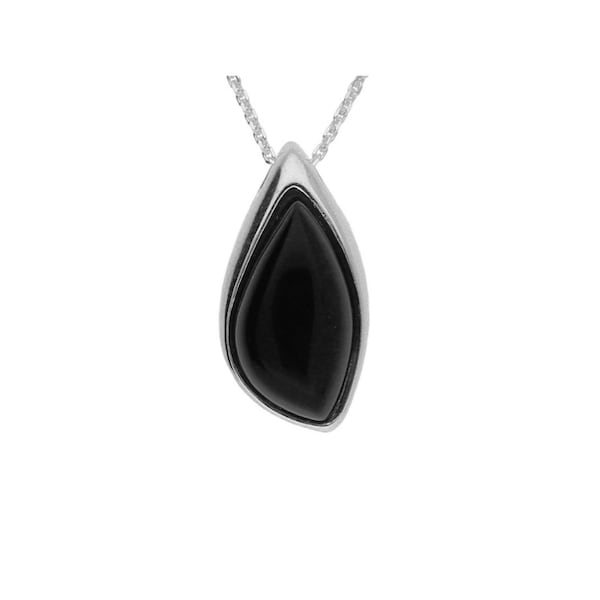 Collier pendentif élégant en argent sterling et onyx