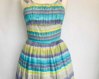 Vintage Sommerkleid Baumwolle Sommerkleid Büste 90 cm, Taille 64 cm