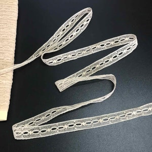 Vintage Lace, Pale Beige Cotton Lace, Eyelet Lace 1/2 inch wide Lace Price is for 4 metres