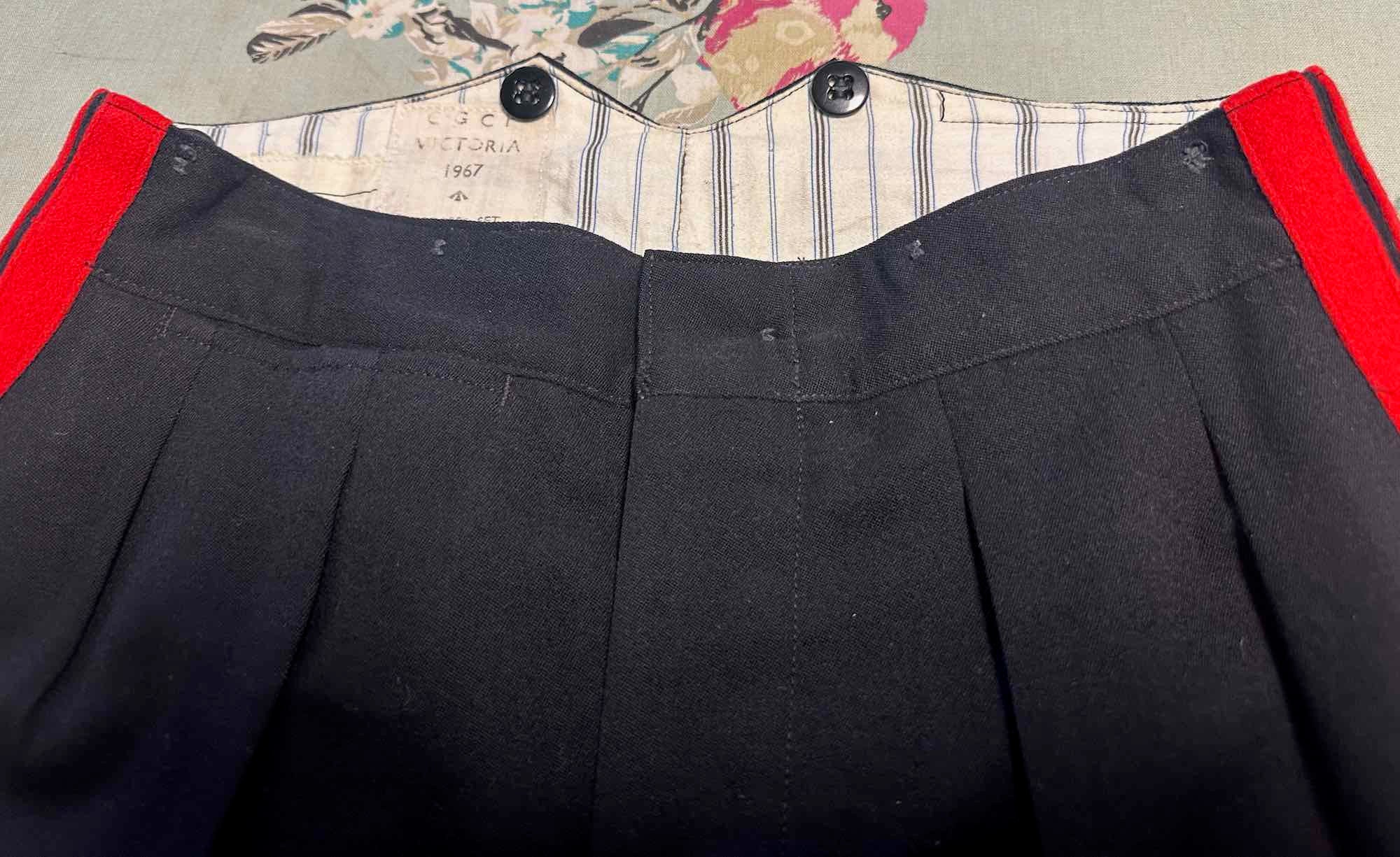 Vintage Wool Guards Trousers: Mens Military Pants With Red Stripe 