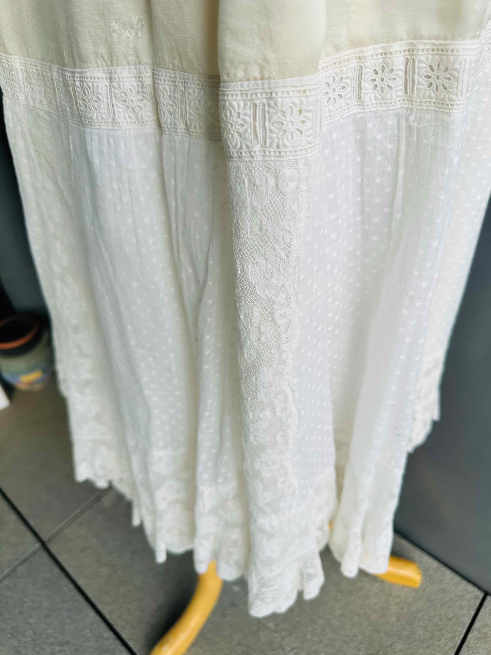 Cream-colored lace maxi skirt main image 1