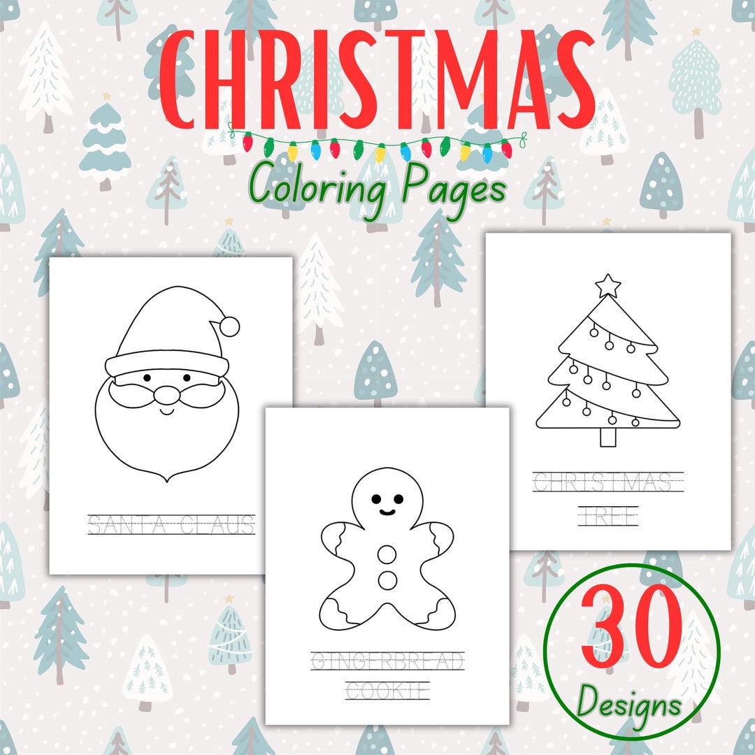 30 Christmas Coloring Pages for Kids – Cute & Simple PRINTABLE Activity ...