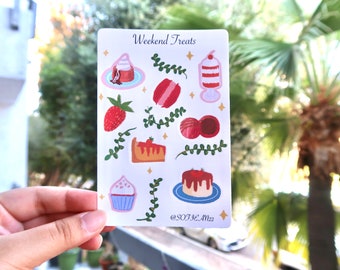 Dessert Sticker Sheet | Cute sticker| Vinyl| Cake stickers| Vinyl stickers|