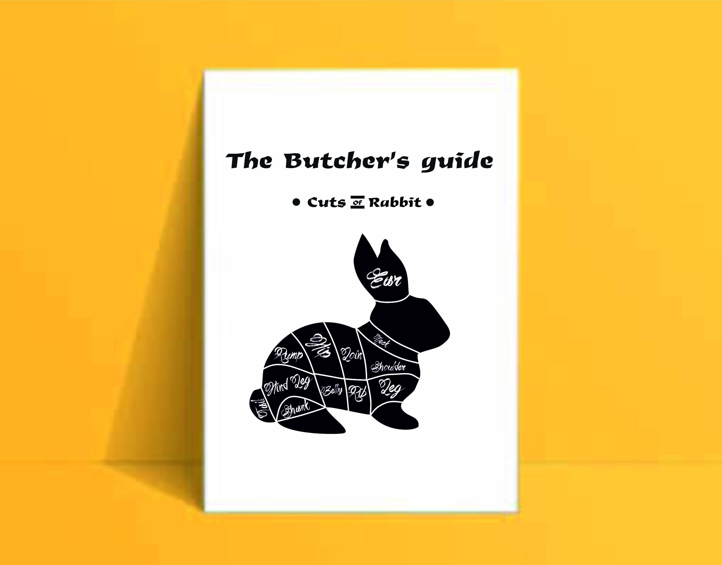 Rabbit Butcher Guide Poster: Restaurant Decor (svg/jpg/dxf/eps Digital ...
