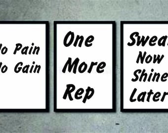 Gym Quotes Poster Bundle: Motivational Wall Art (Digital Download)