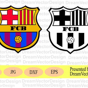 Barcelona logo SVG eps svg dxf  Color and Monochrome version  vector image Logo cut files Cricut and Silhouette Instant Download