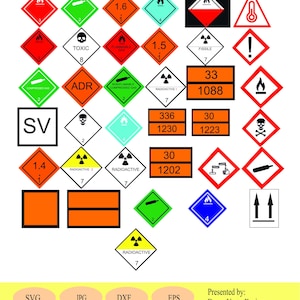ADR, GHS & UN Signs: 36 Patterns for Affinity Designer