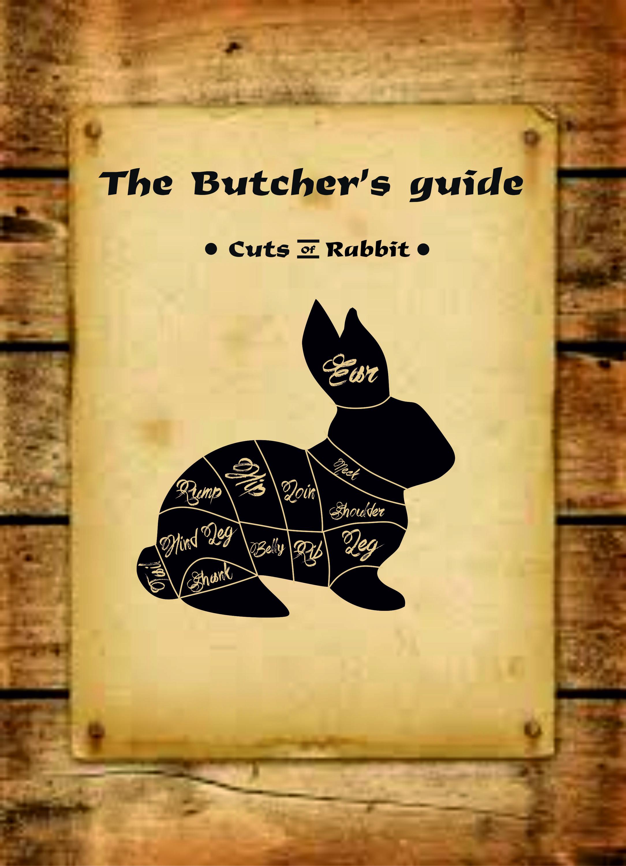 Rabbit Butcher Guide Poster: Restaurant Decor (svg/jpg/dxf/eps Digital ...