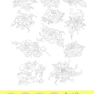ROSE Svg Bundle, ROSES Svg, Bundle Rose Clipart Svg, Cut Files for Cricut, Rose Silhouette, Svg, Clipart Svg Vector Dxf, Jpg, Eps,
