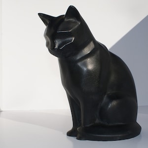 Cat urn sitting cat statue life size. Personalized