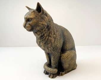 Sitting Cat sculpture brass finish