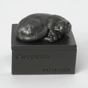 Customizable Sleeping Cat Shaped Ceramic Pet Urn