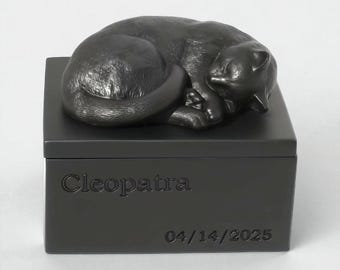Customizable Sleeping Cat Shaped Ceramic Pet Urn