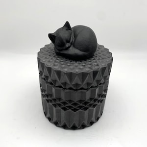Cat urn for ashes with multiple color option Black
