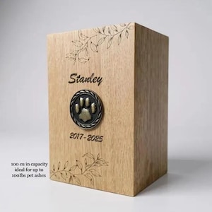 Large Size Wooden Dog Urn