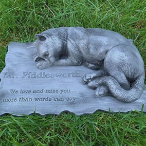 Custom sleeping cat memorial stone