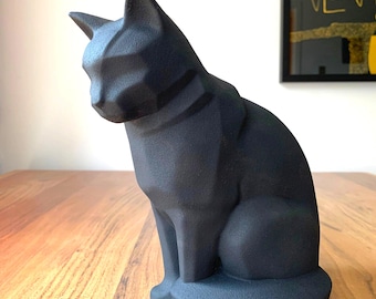 Cat urn sitting cat statue . Personalized