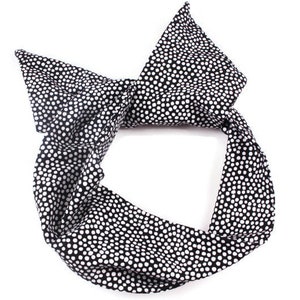 Ditsy Dots Wire Headband, White dots on black headband, Wire Headband, Rockabilly, Twist Wrap Headband, Black and White, ORIGINAL Wire