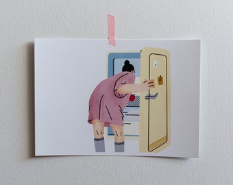 FRIDGE Digital Art Print, Art Print, Digital Art Print, Character Figure Illustration Art Print