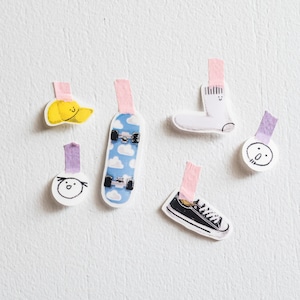 Skateboard Essential Stickers, Laptop Stickers, Gloss Clear Stickers, Planner Stickers, Stickers for Journaling, Fun collection