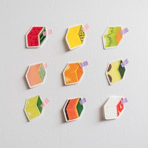 Obst Sticker, Single Die Cut Sticker, Illustration Sticker, Planer Sticker, Sticker für Journaling, Laptop Sticker