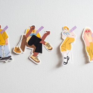 Menschen Illustration Sticker, Figuren Sticker, große Sticker, Planer Sticker, Laptop Sticker, Illustration Kunst