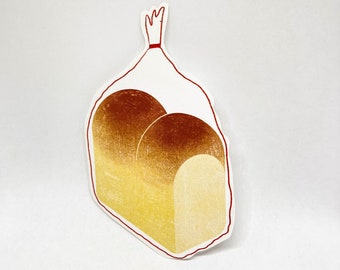 HandCraft Bread / Bagel Illustrated Greeting Card, Food Art Card, Thank you Card, Holiday Card, Anniversary Card, Die Cut Art Print