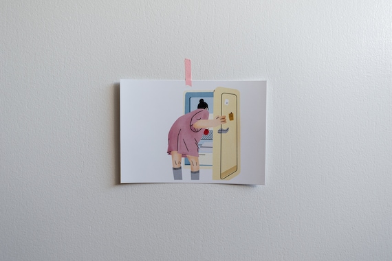 FRIDGE Digital Art Print, Art Print, Digital Art Print, Character Figure Illustration Art Print