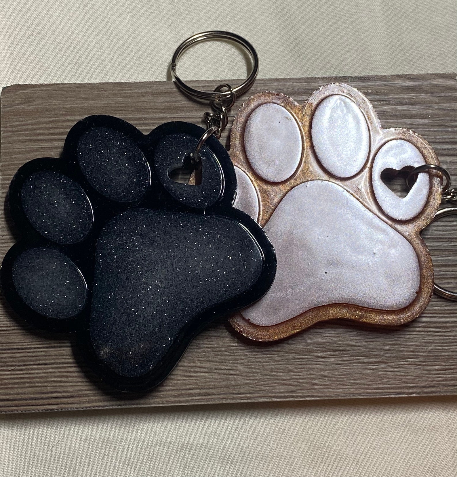 Paw Print Keychain / Dog Paw Zipper Pull / Keyring / Accessory Etsy