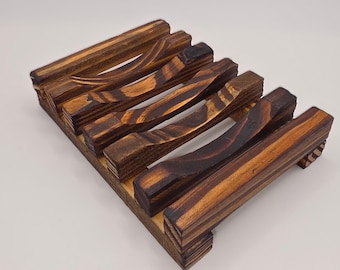 Wooden Soap Dish, Draining Soap Saver Tray for Bar Soap, Rustic Bathroom Accessory