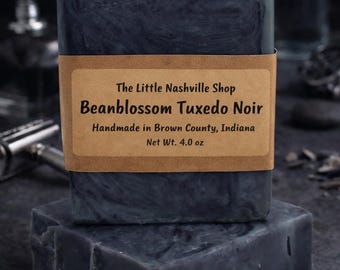 Tuxedo Noir Soap Bar | Classic Cologne Scent, Shea Butter, Silk Fibers