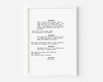 Matrix Quote Poster Etsy France
