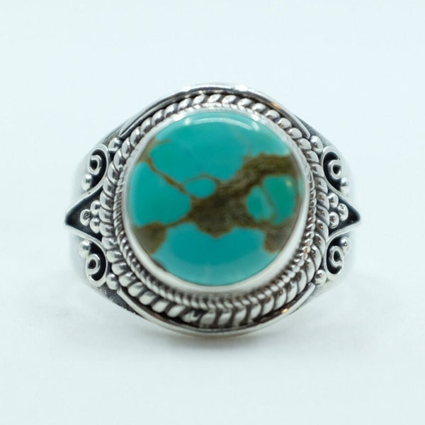Sterling Silver Turquoise Balinese Ring